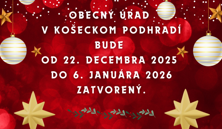 Obecný úrad Košecké Podhradie - DOVOLENKA